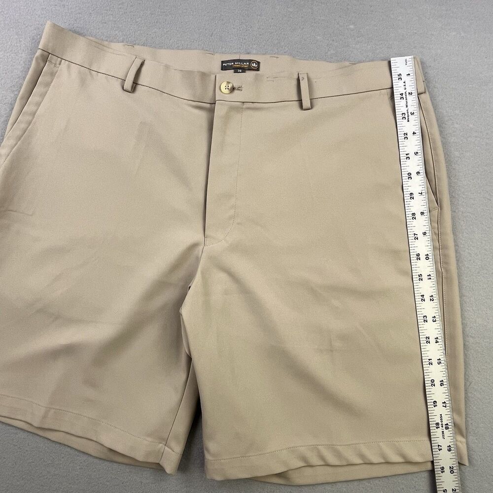 Peter Millar Crown Sport Shorts Men 38 Tank Khaki Performance Golf Wicking - Picture 12 of 12